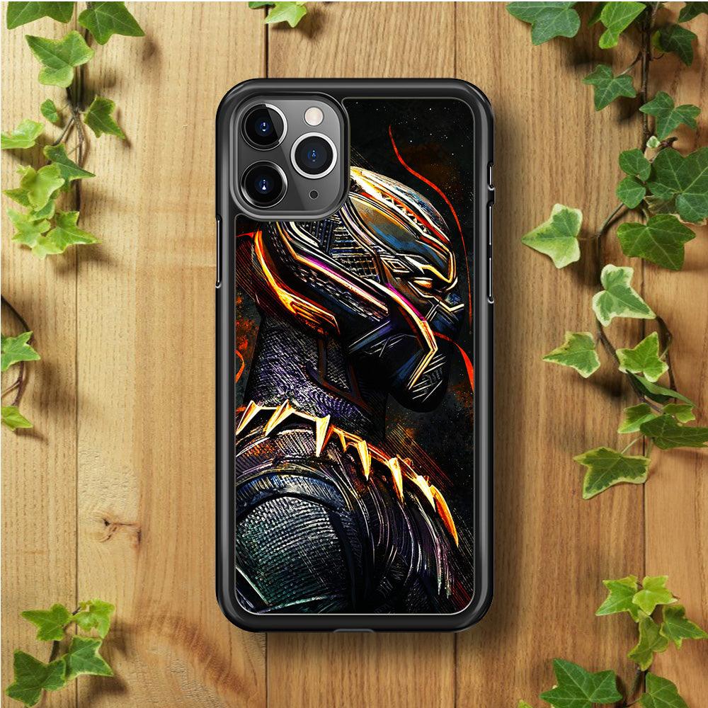 Black Panther Cool Art iPhone 11 Pro Case-Rubber / White (2D Case)-Xtracase