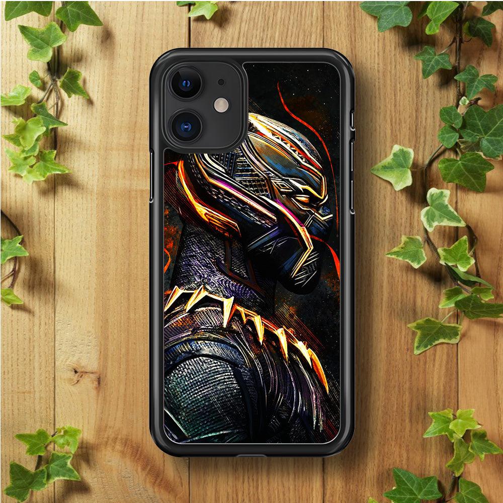 Black Panther Cool Art iPhone 11 Case-Rubber / Black (2D Case)-Xtracase