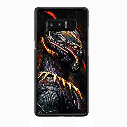 Black Panther Cool Art Samsung Galaxy Note 8 Case-Rubber / White (2D Case)-Xtracase