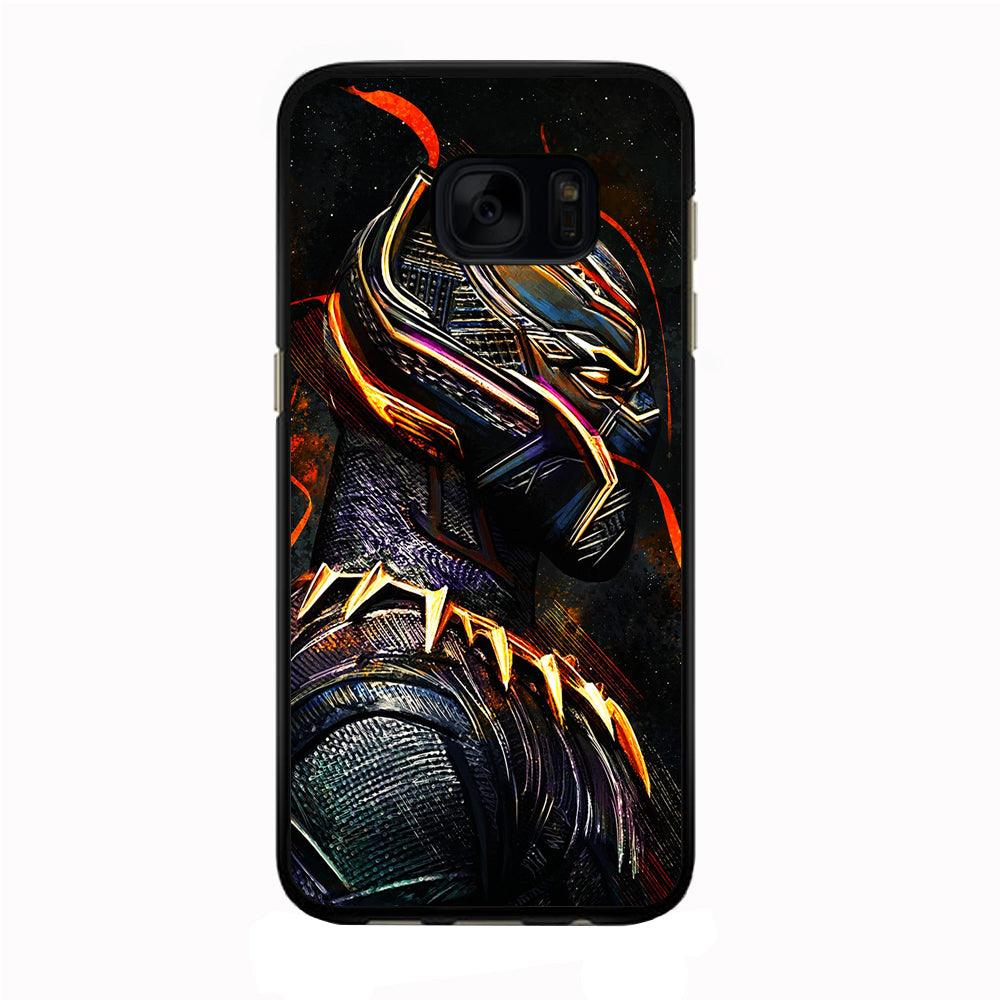 Black Panther Cool Art Samsung Galaxy S7 Edge Case-Rubber / Black (2D Case)-Xtracase