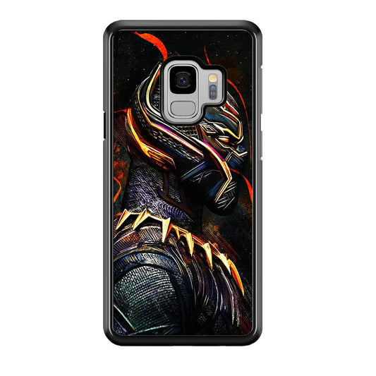 Black Panther Cool Art Samsung Galaxy S9 Case-Rubber / Black (2D Case)-Xtracase