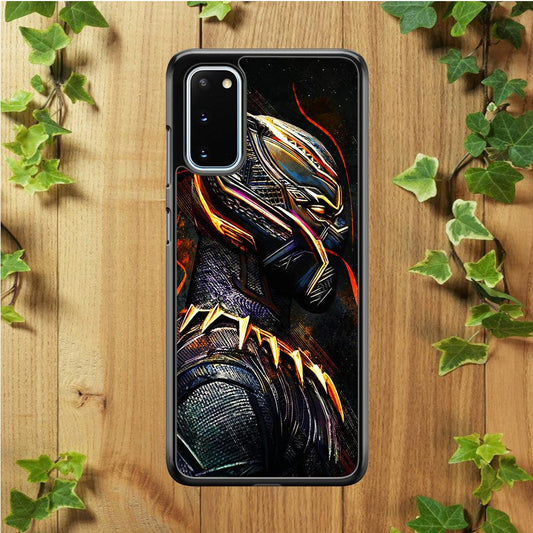 Black Panther Cool Art Samsung Galaxy S20 Case-Rubber / White (2D Case)-Xtracase