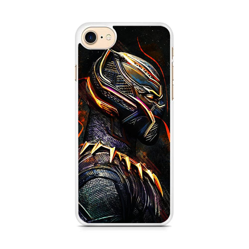 Black Panther Cool Art iPhone 7 Case-Rubber / White (2D Case)-Xtracase