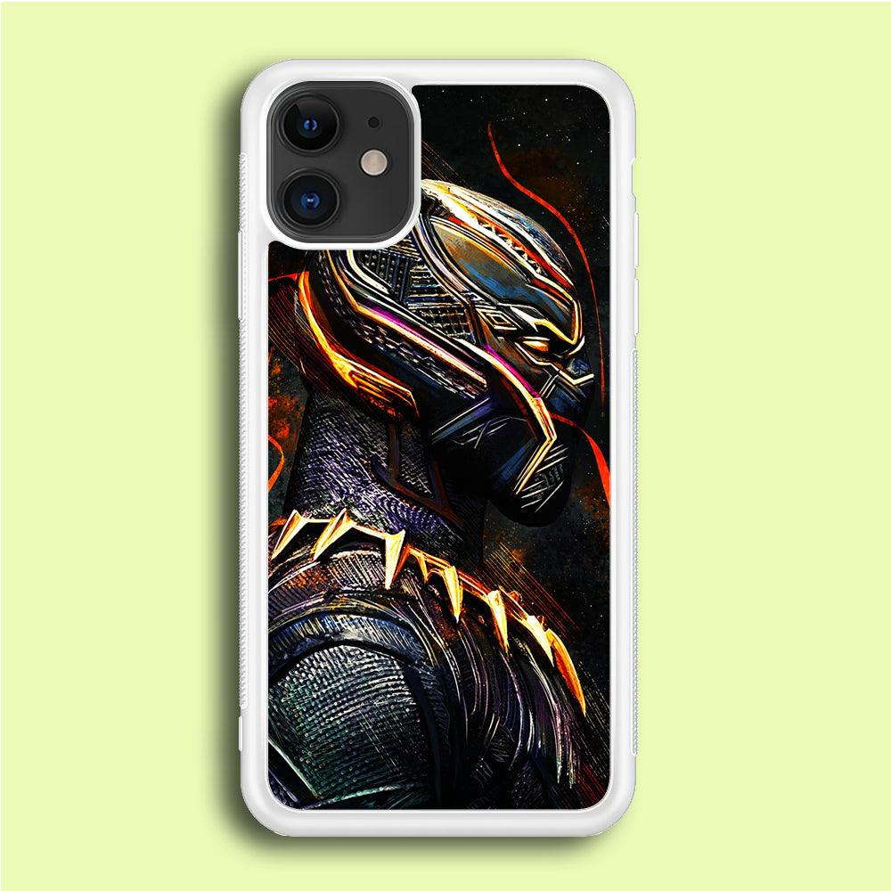 Black Panther Cool Art iPhone 12 Mini Case-Rubber / White (2D Case)-Xtracase