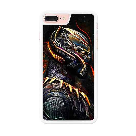 Black Panther Cool Art iPhone 8 Plus Case-Rubber / White (2D Case)-Xtracase