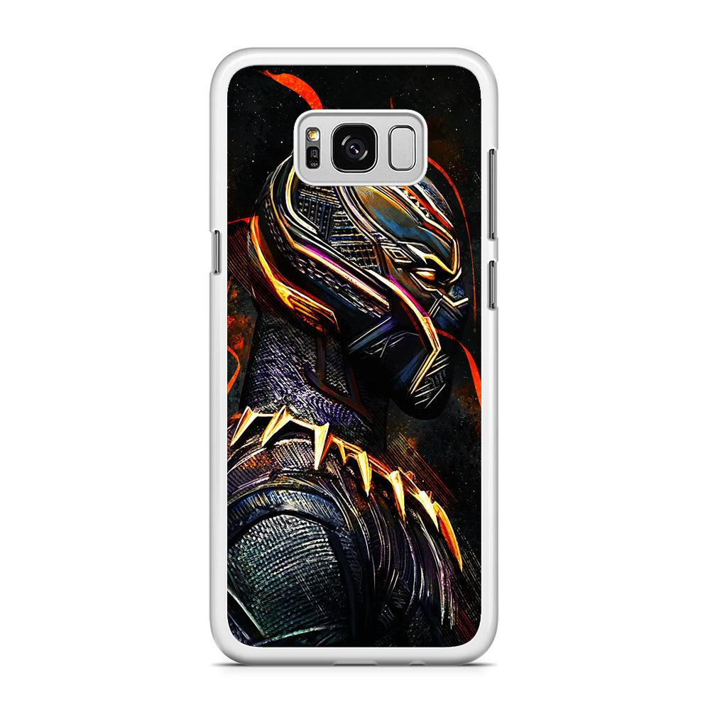 Black Panther Cool Art Samsung Galaxy S8 Case-Rubber / White (2D Case)-Xtracase