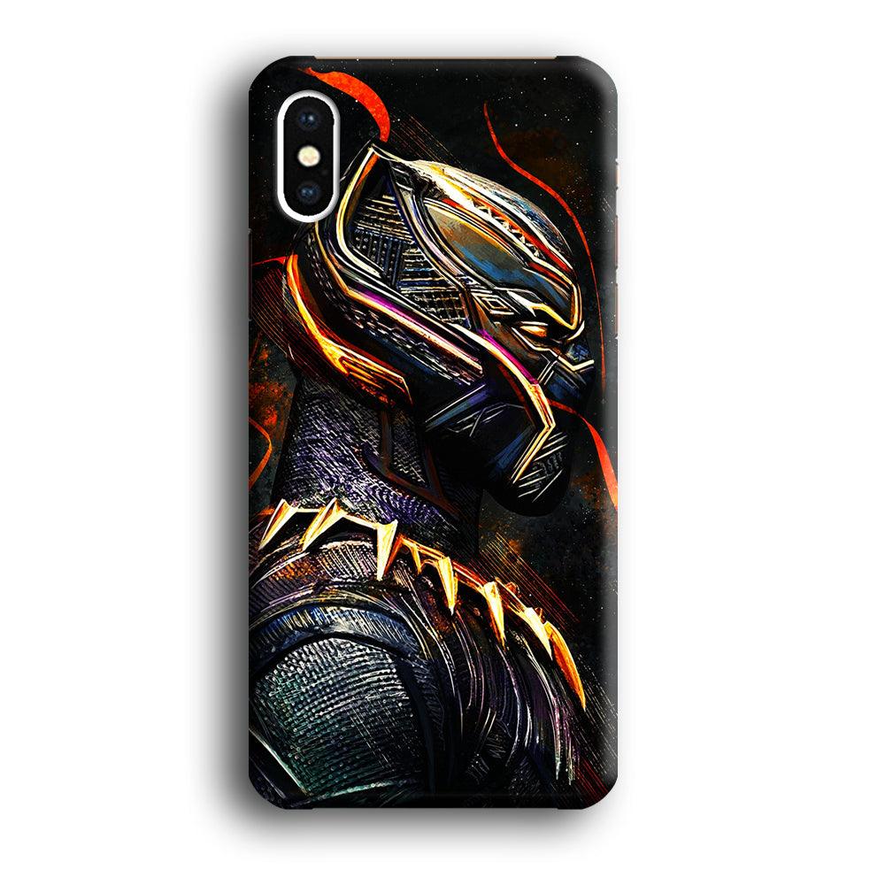 Black Panther Cool Art iPhone Xs Case-Plastic / Full Wrap (3D Case)-Xtracase