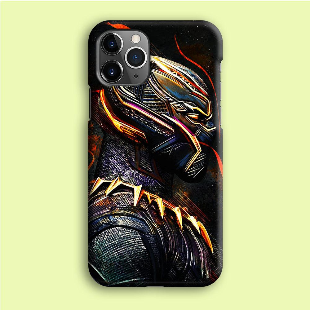 Black Panther Cool Art iPhone 12 Pro Case-Plastic / Full Wrap (3D Case)-Xtracase