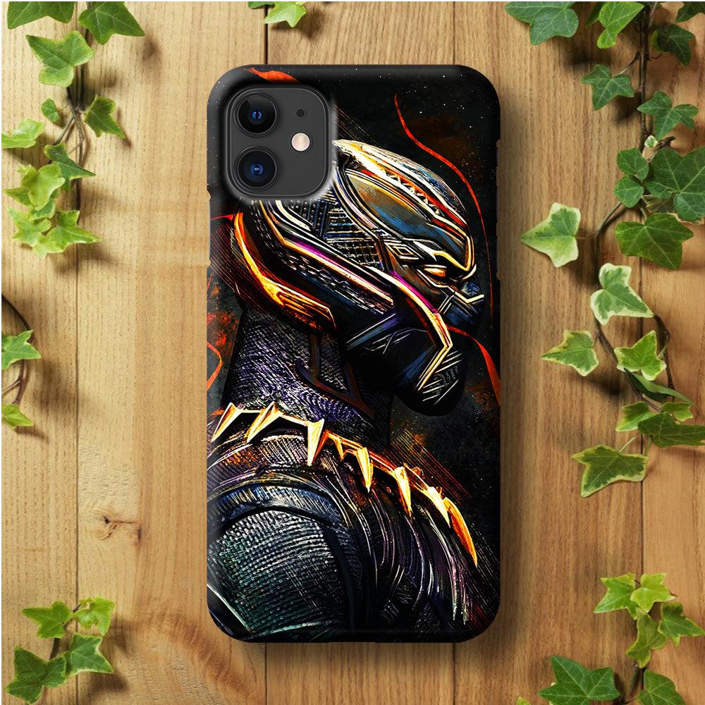 Black Panther Cool Art iPhone 11 Case-Plastic / Full Wrap (3D Case)-Xtracase