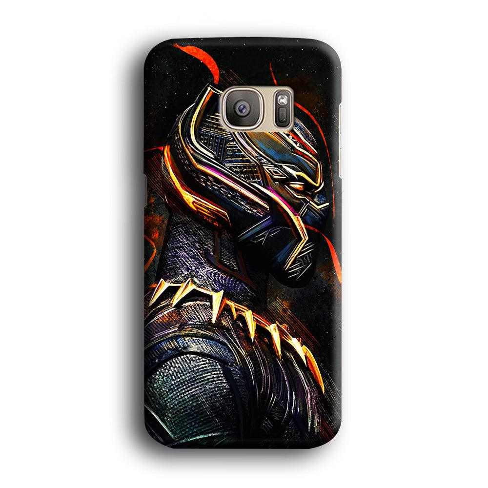 Black Panther Cool Art Samsung Galaxy S7 Edge Case-Plastic / Full Wrap (3D Case)-Xtracase