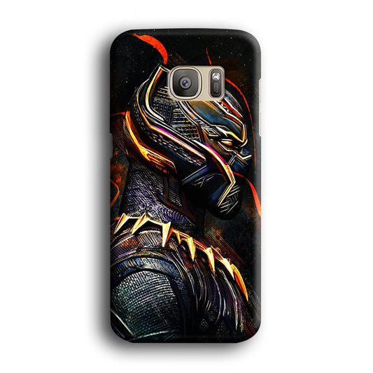 Black Panther Cool Art Samsung Galaxy S7 Edge Case-Plastic / Full Wrap (3D Case)-Xtracase