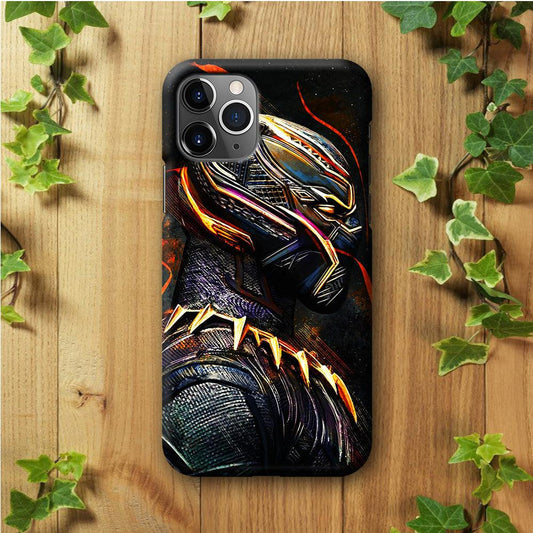 Black Panther Cool Art iPhone 11 Pro Case-Rubber / Black (2D Case)-Xtracase