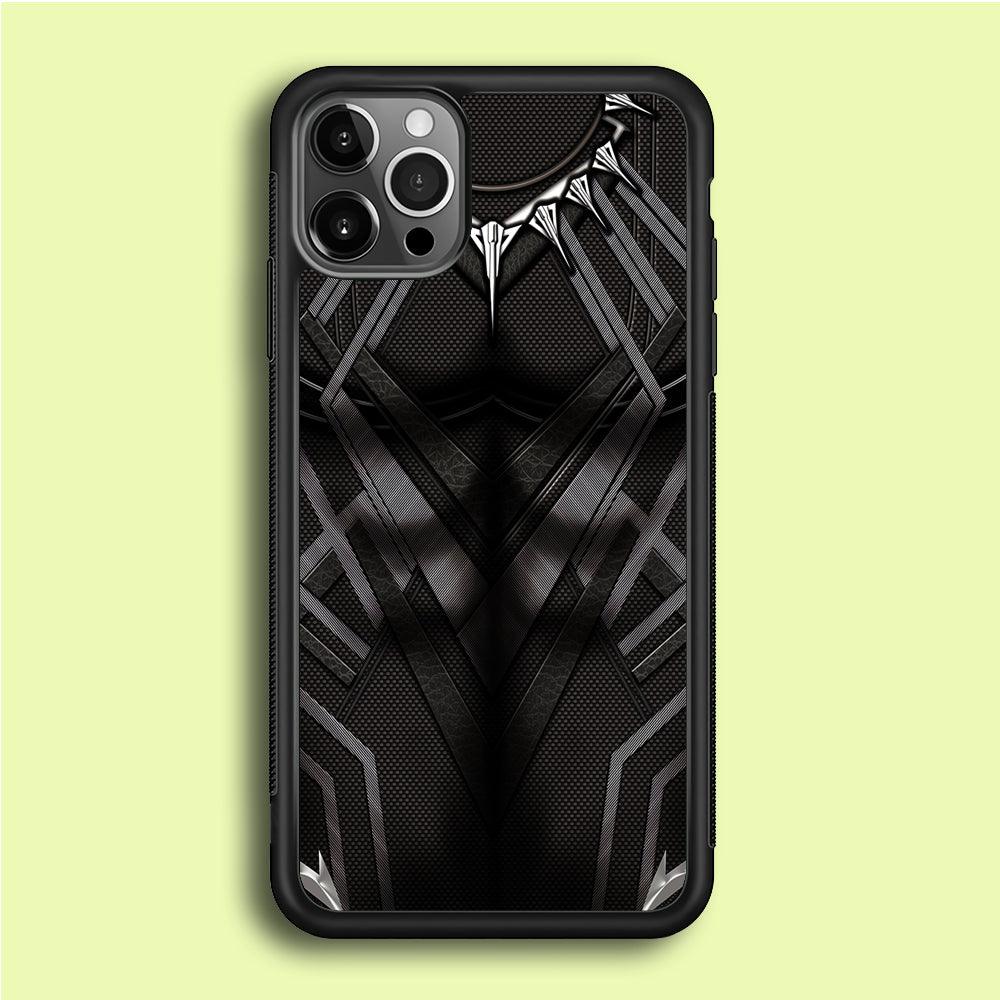 Black Panther Suit iPhone 12 Pro Case-Rubber / Black (2D Case)-Xtracase