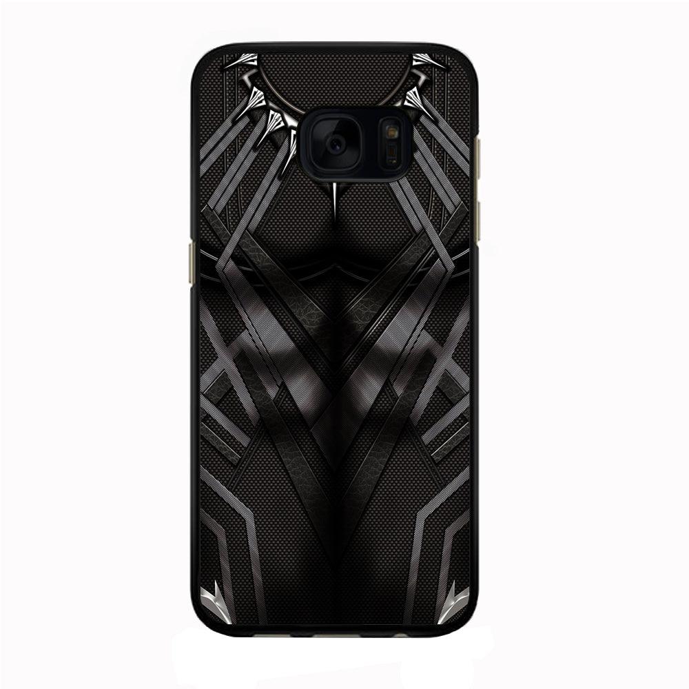 Black Panther Suit Samsung Galaxy S7 Edge Case-Rubber / Black (2D Case)-Xtracase