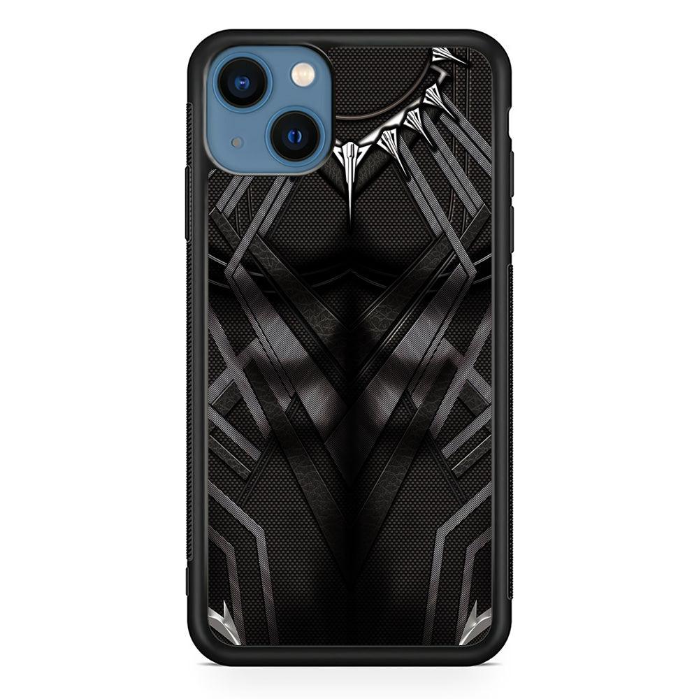 Black Panther Suit iPhone 13 Mini Case-Rubber / Black (2D Case)-Xtracase