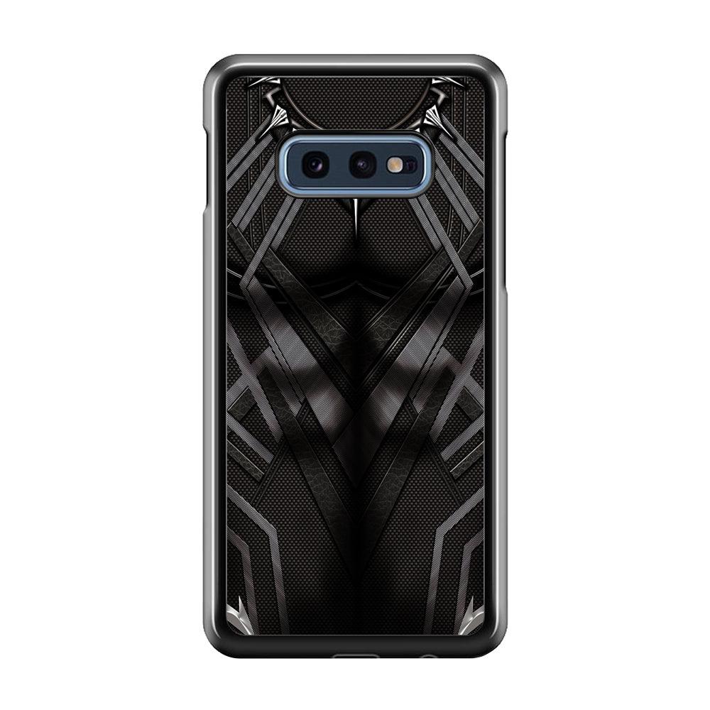 Black Panther Suit Samsung Galaxy S10E Case-Rubber / White (2D Case)-Xtracase
