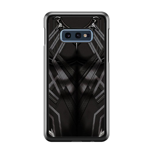 Black Panther Suit Samsung Galaxy S10E Case-Rubber / White (2D Case)-Xtracase