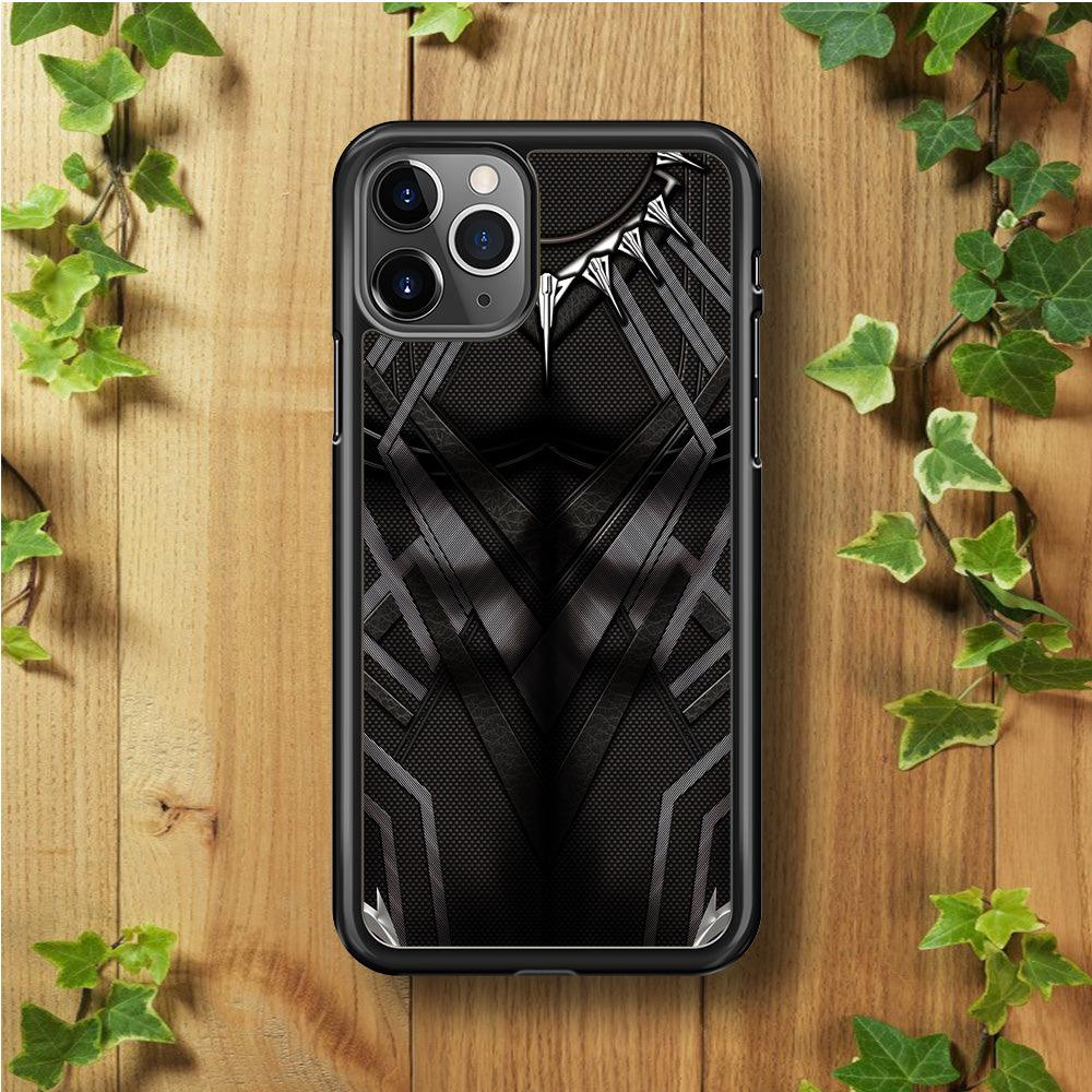 Black Panther Suit iPhone 11 Pro Case-Rubber / Black (2D Case)-Xtracase