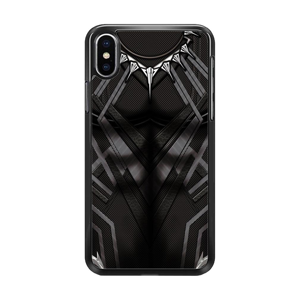 Black Panther Suit iPhone Xs Case-Rubber / Black (2D Case)-Xtracase