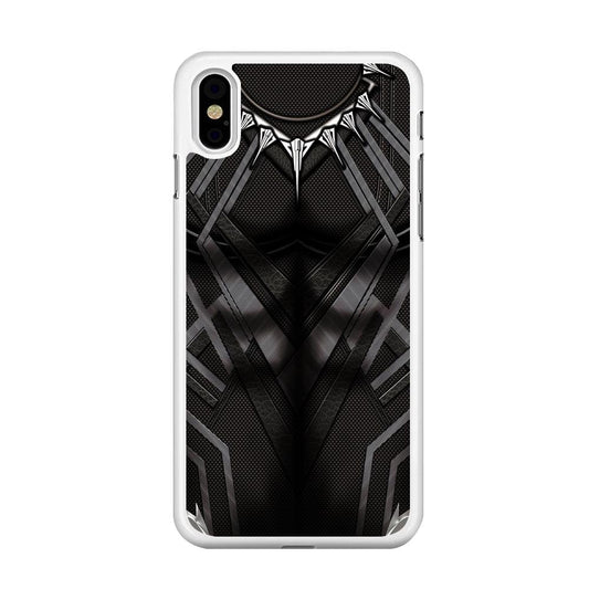 Black Panther Suit iPhone X Case-Rubber / White (2D Case)-Xtracase