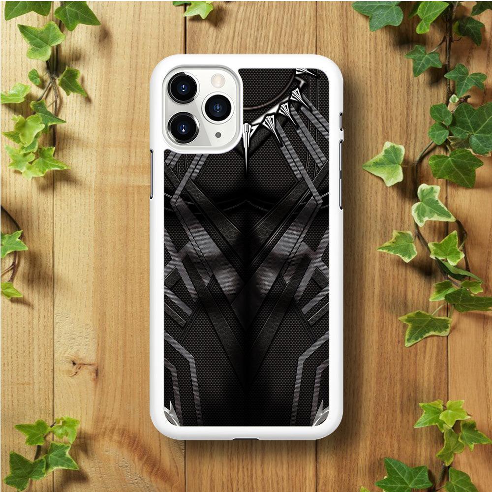 Black Panther Suit iPhone 11 Pro Case-Rubber / White (2D Case)-Xtracase