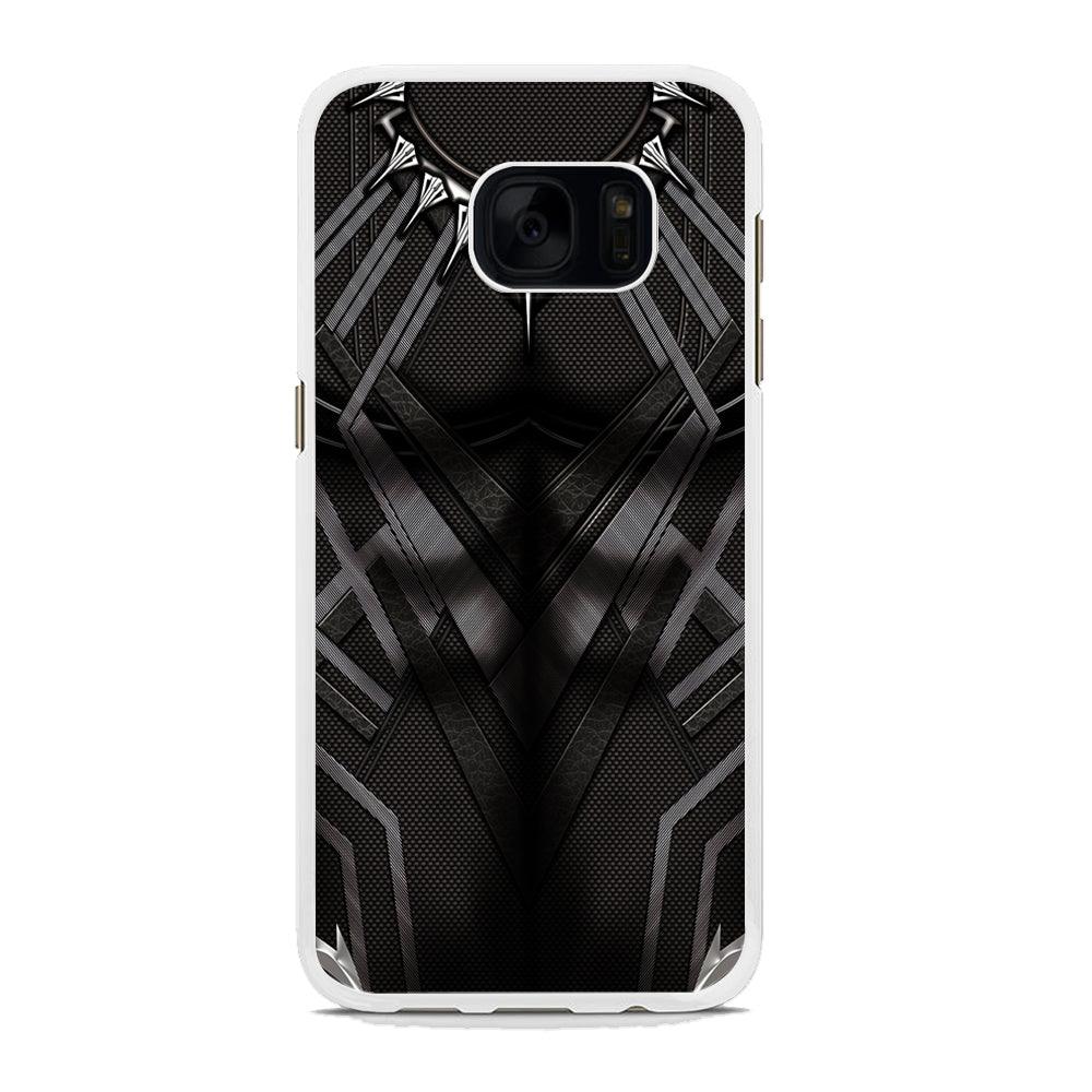 Black Panther Suit Samsung Galaxy S7 Edge Case-Rubber / White (2D Case)-Xtracase