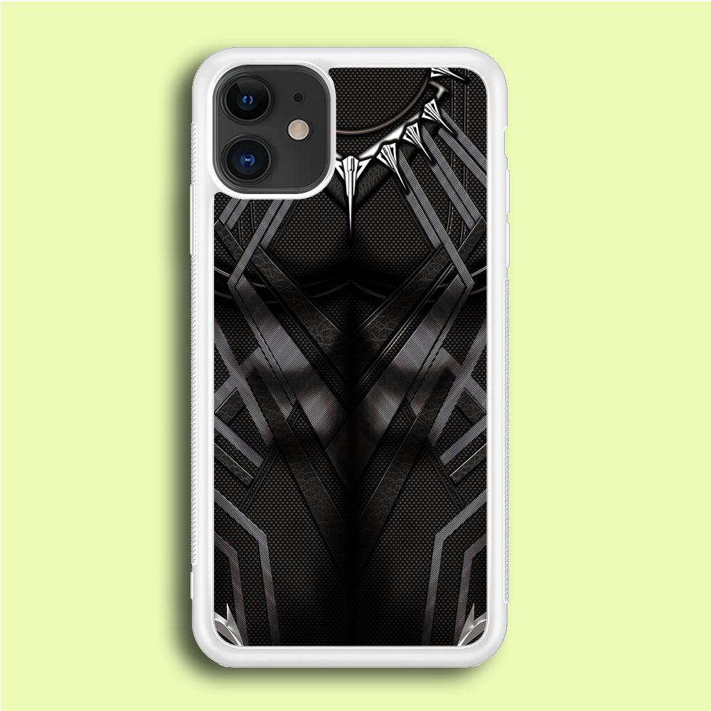 Black Panther Suit iPhone 12 Case-Rubber / White (2D Case)-Xtracase