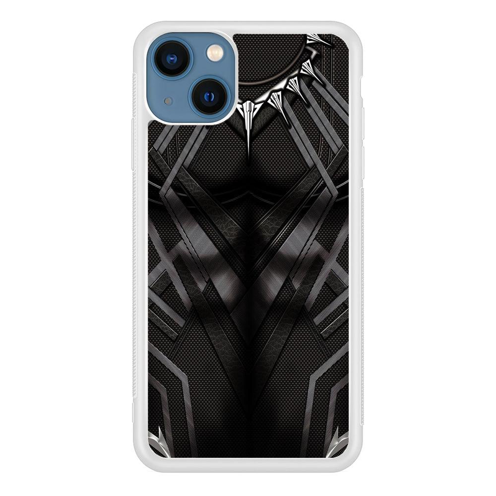 Black Panther Suit iPhone 13 Mini Case-Rubber / White (2D Case)-Xtracase