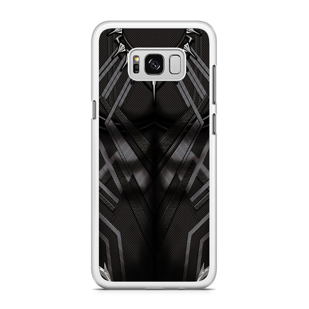 Black Panther Suit Samsung Galaxy S8 Case-Rubber / White (2D Case)-Xtracase