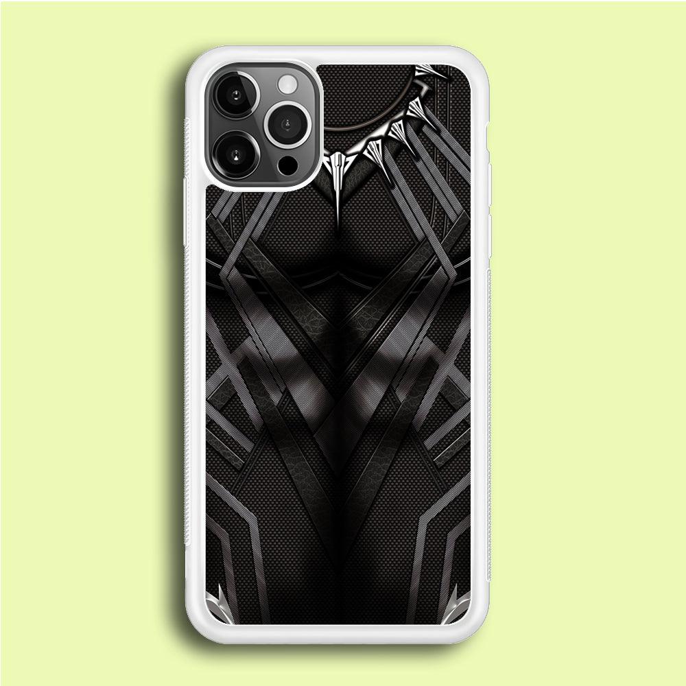 Black Panther Suit iPhone 12 Pro Case-Rubber / White (2D Case)-Xtracase