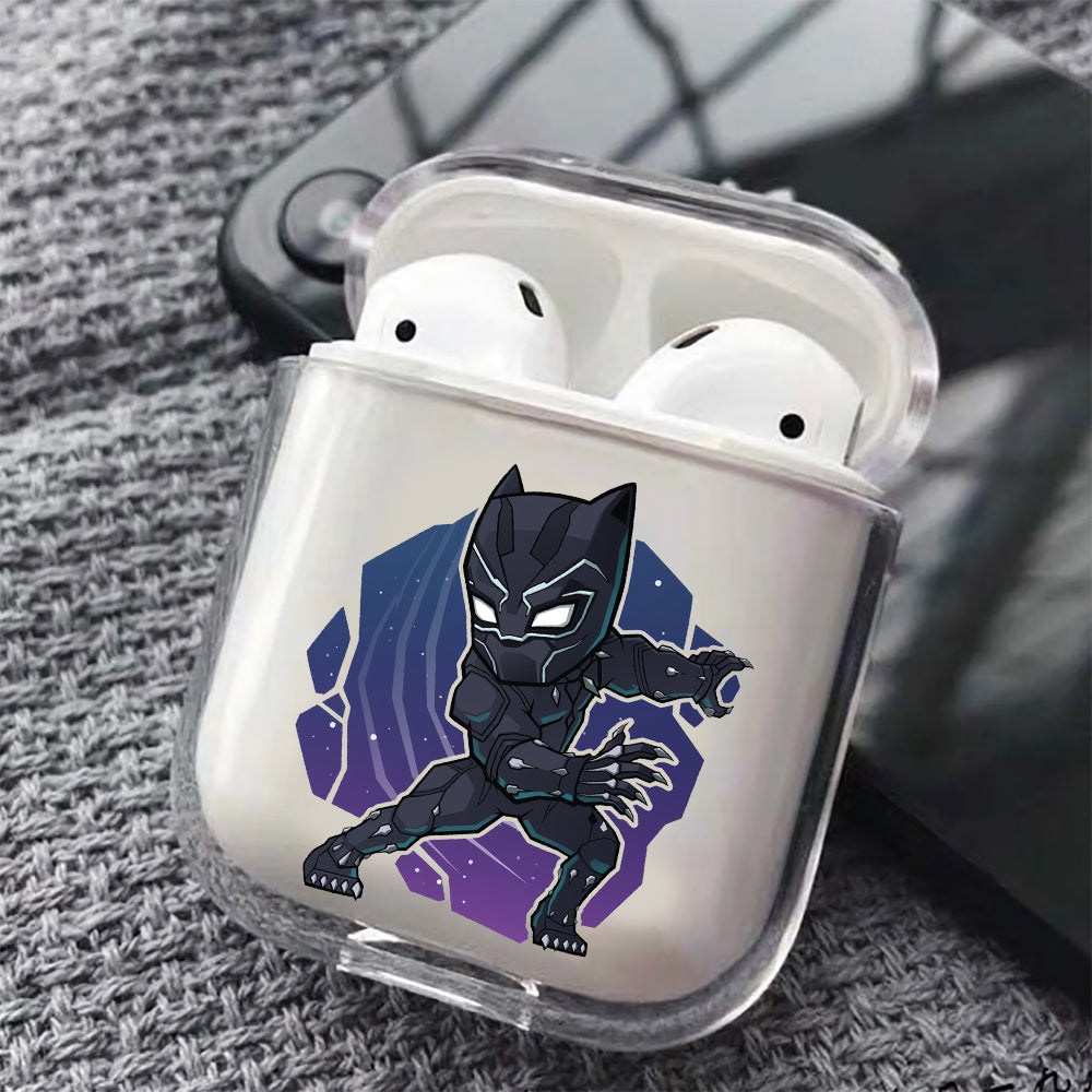 Black Phanter Mini Cartoon Hard Plastic Protective Clear Case Cover For Apple Airpods