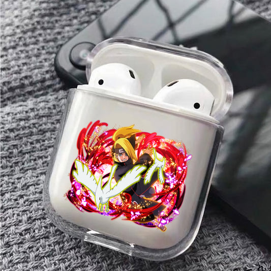 Blazing Deidara  Hard Plastic Protective Clear Case Cover For Apple Airpods
