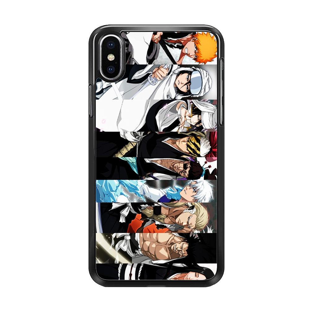 Bleach Characters iPhone Xs Case-Rubber / Black (2D Case)-Xtracase