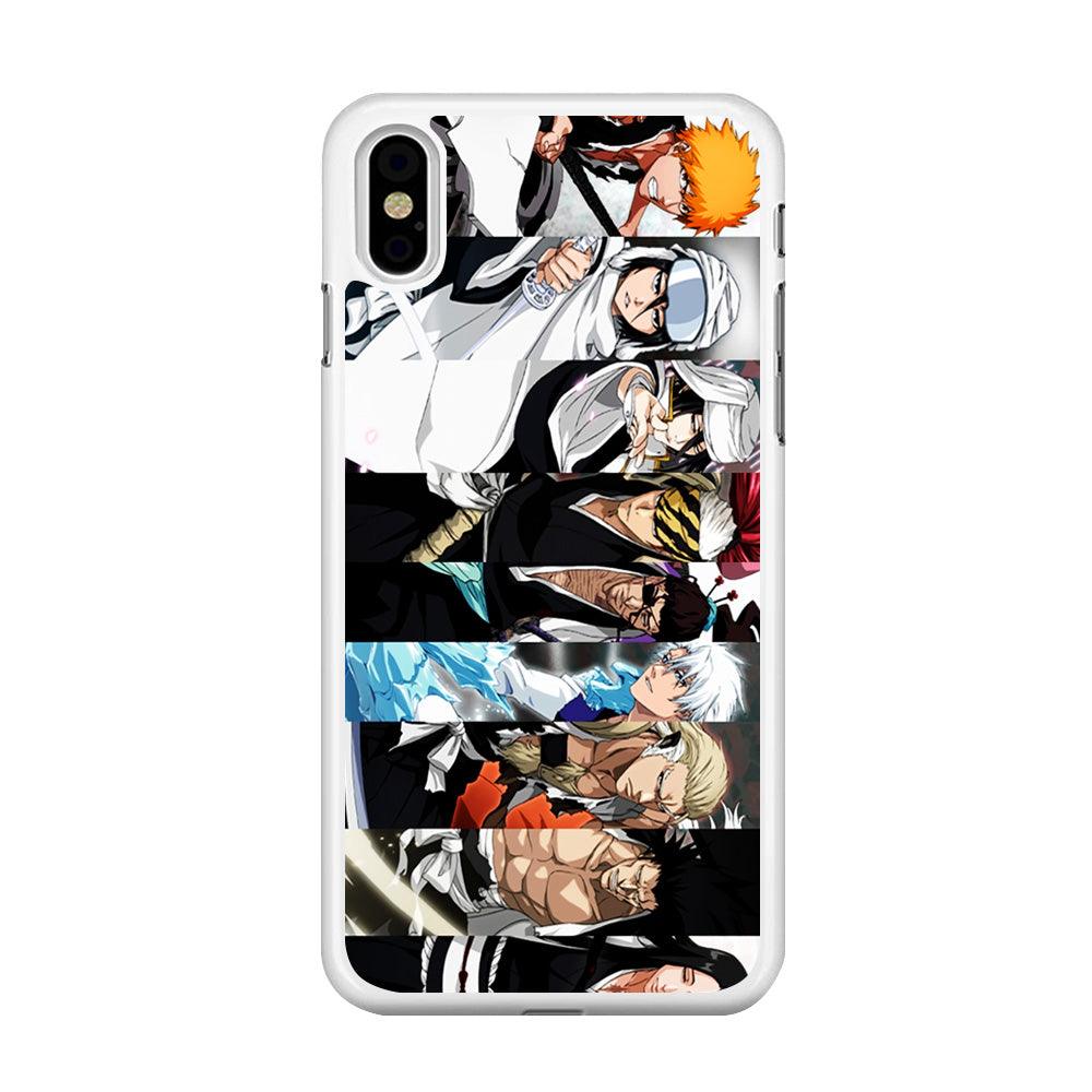 Bleach Characters iPhone Xs Case-Rubber / White (2D Case)-Xtracase