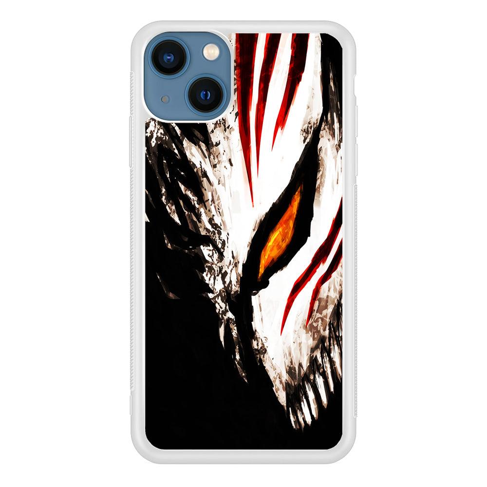 Bleach Ichigo Hollow Mask iPhone 13 Mini Case-Rubber / White (2D Case)-Xtracase