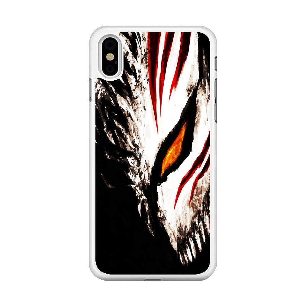 Bleach Ichigo Hollow Mask iPhone X Case-Rubber / White (2D Case)-Xtracase