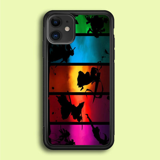 Bleach Silhouette Art iPhone 12 Mini Case-Rubber / Black (2D Case)-Xtracase