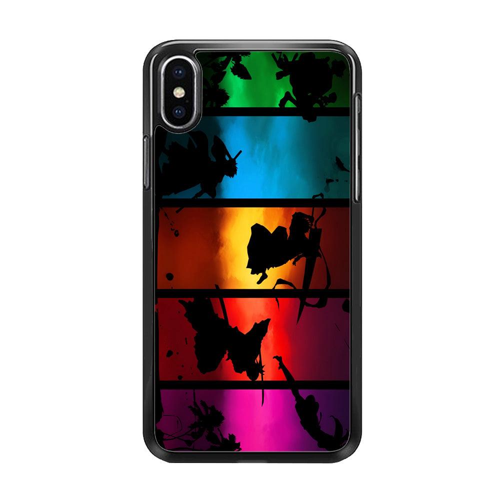 Bleach Silhouette Art iPhone Xs Case-Rubber / Black (2D Case)-Xtracase