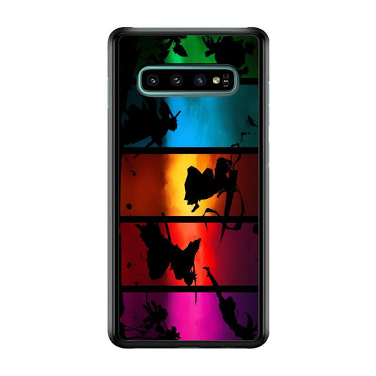 Bleach Silhouette Art Samsung Galaxy S10 Case-Rubber / Black (2D Case)-Xtracase