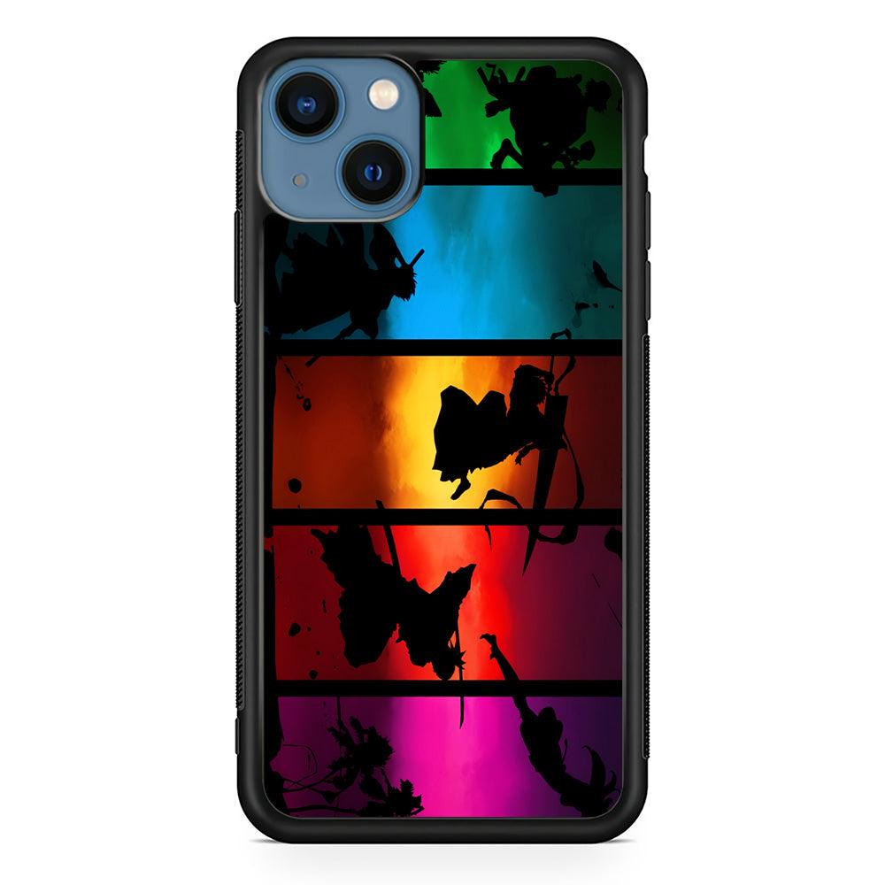 Bleach Silhouette Art iPhone 13 Mini Case-Rubber / Black (2D Case)-Xtracase