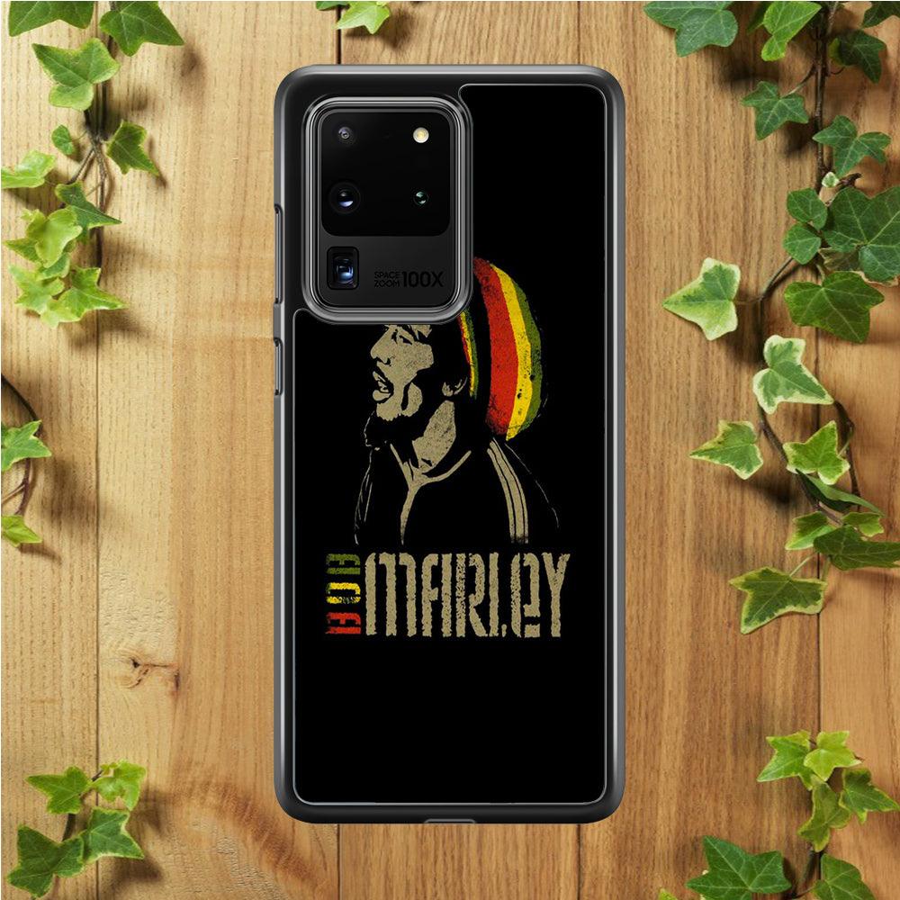 Bob Marley 001 Samsung Galaxy S20 Ultra Case-Rubber / White (2D Case)-Xtracase