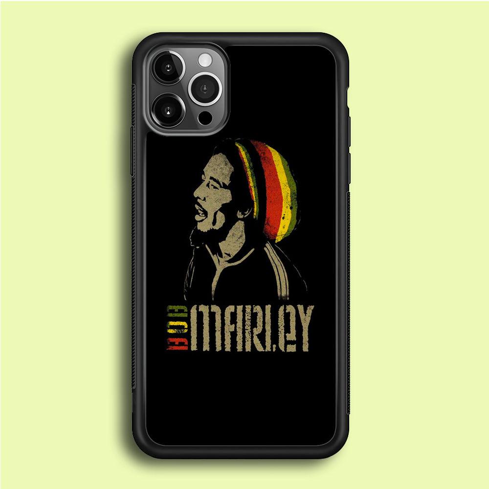 Bob Marley 001 iPhone 12 Pro Case-Rubber / Black (2D Case)-Xtracase