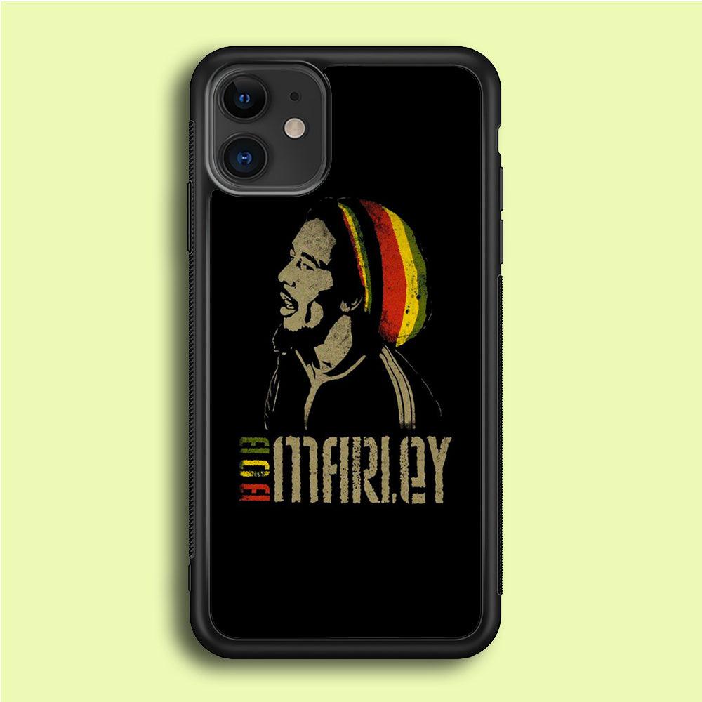 Bob Marley 001 iPhone 12 Mini Case-Rubber / Black (2D Case)-Xtracase