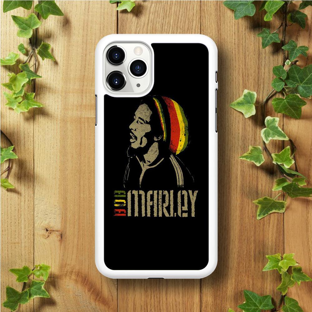 Bob Marley 001 iPhone 11 Pro Max Case-Rubber / White (2D Case)-Xtracase