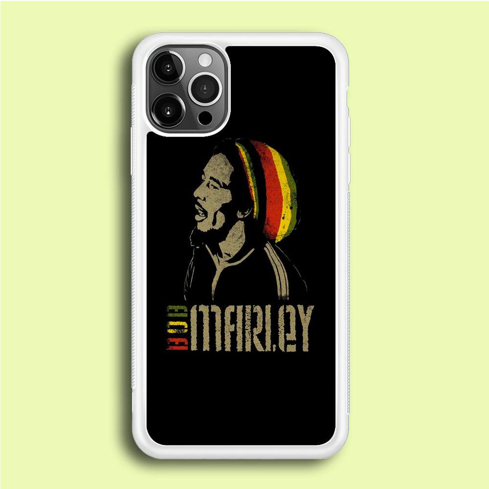 Bob Marley 001 iPhone 12 Pro Case-Rubber / White (2D Case)-Xtracase
