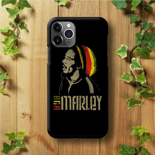 Bob Marley 001 iPhone 11 Pro Max Case-Rubber / Black (2D Case)-Xtracase