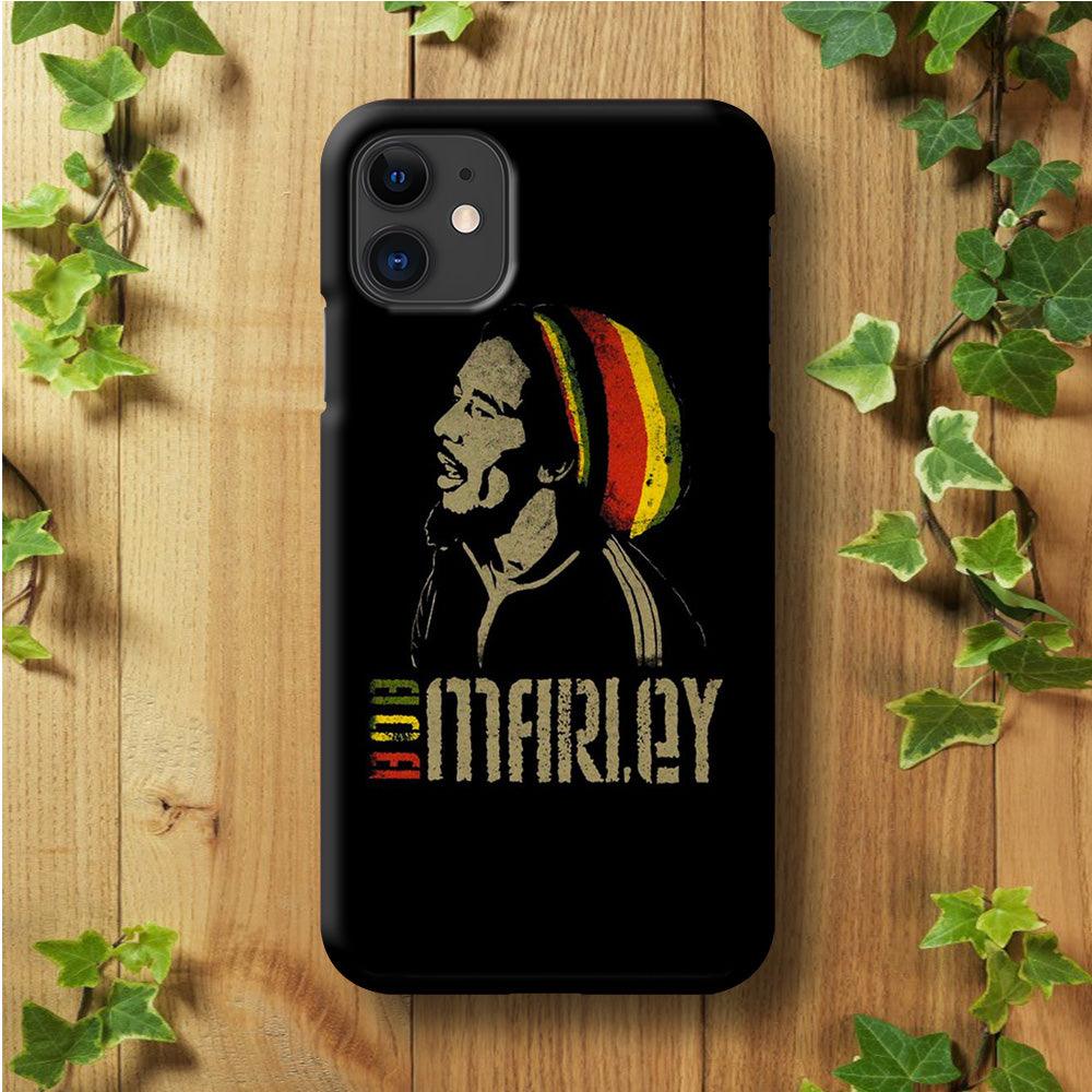 Bob Marley 001 iPhone 11 Case-Plastic / Full Wrap (3D Case)-Xtracase