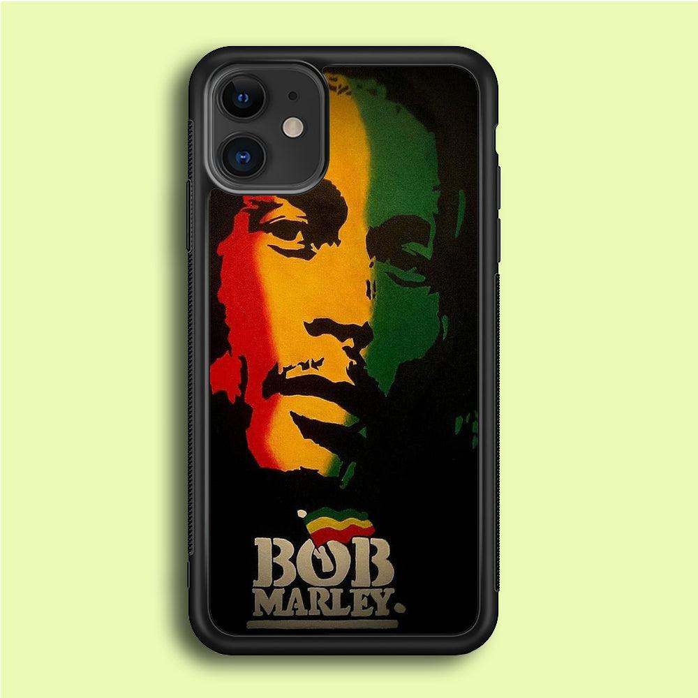 Bob Marley 002 iPhone 12 Case-Rubber / Black (2D Case)-Xtracase