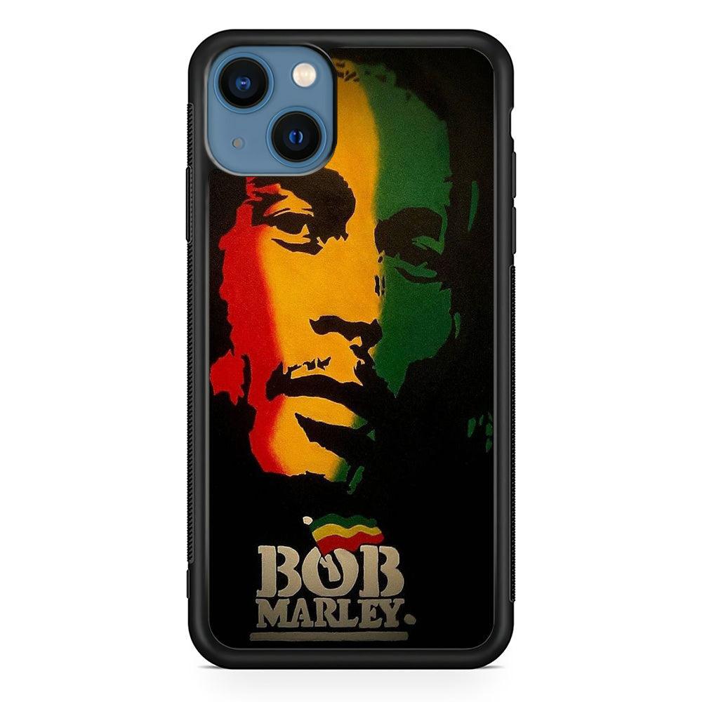 Bob Marley 002 iPhone 13 Case-Rubber / Black (2D Case)-Xtracase