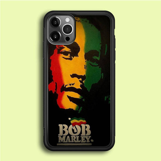 Bob Marley 002 iPhone 12 Pro Case-Rubber / Black (2D Case)-Xtracase